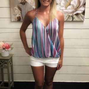 Striped Plunge Tank - Lavender / Mint